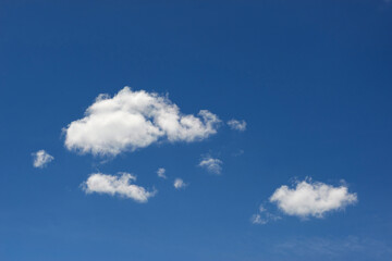 Naklejka na ściany i meble Air clouds in the blue sky. Nature background