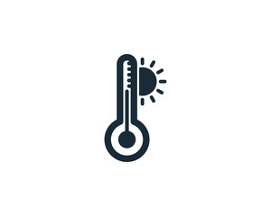 Thermometer Icon Vector Logo Template Illustration Design