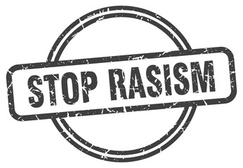 stop rasism grunge stamp. stop rasism round vintage stamp