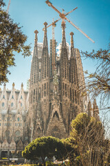Barcelona, Spain - Cathedral of La Sagrada Familia. It is designed by architect Antonio Gaudi and is being build since 1882.