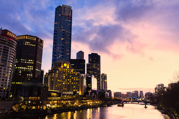 Fototapeta na wymiar Sydney cityscape view during dusk