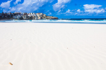 Holiday in Australia view of Bondi Beach view with blue sky  - obrazy, fototapety, plakaty