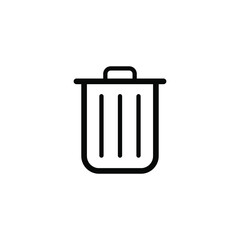 Trashcan icon. Carbage can symbol. Flat shape delete sign. Trash container and recycling bin logo. Vector illustration image. Isolated on white background.