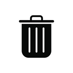 Trashcan icon. Carbage can symbol. Flat shape delete sign. Trash container and recycling bin logo. Vector illustration image. Isolated on white background.