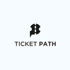 p ticket logo. ticket icon