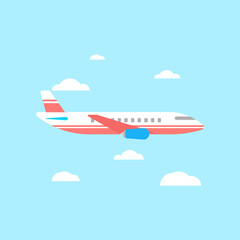 Fototapeta na wymiar The best plane vector illustration icon in blue background. Suitable for many purposes.