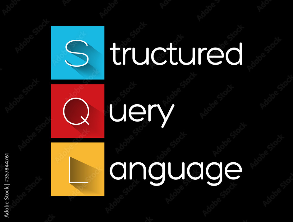 Poster sql - structured query language acronym, technology concept background