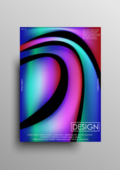 Modern poster background design, designed in A4 format with rainbow, diferent colors and waves, for banners, magazines, flyers etc. With 3d effect. EPS 10 vector