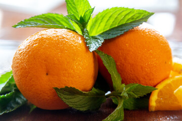 Juicy Fresh Oranges and Mint