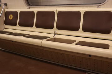 subway wagon interior with symbols