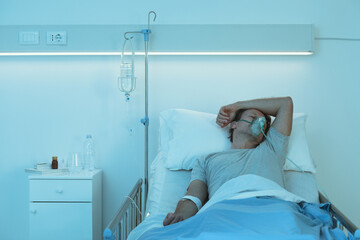 Obraz premium Patient with IV drip