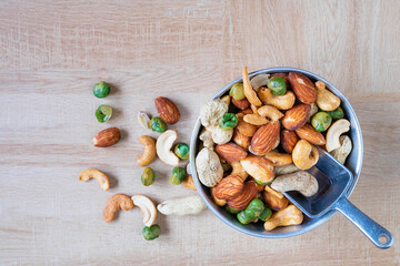 Mixed nuts for health in a bowl