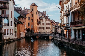 Fototapeta na wymiar Canals in Annecy, France.
