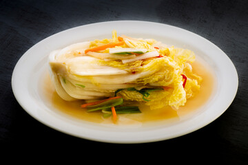 Korean traditional food water kimchi which is called Baek-kimchi