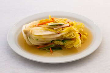 Korean traditional food water kimchi which is called Baek-kimchi