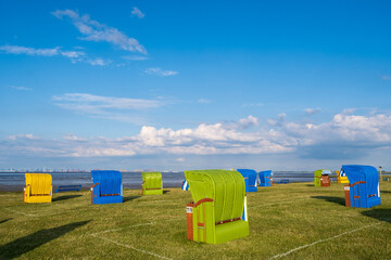 Strandk&ouml;rbe am Strand bei Burhave/Deutschland an der Nordsee