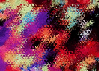 Abstract Colorful Geometrical Artwork,Abstract Graphical Art Background Texture,Modern Conceptual Art,Synthwave Aesthetic Poster Print,3D Rendering