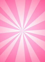 Sunlight rays background. Pink and white color burst background.