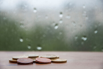 Last money and rain outside