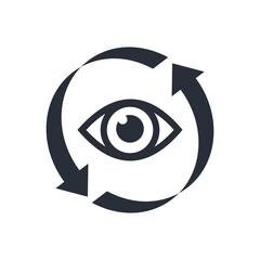 Another look. New perception. Vector icon isolated on white background.