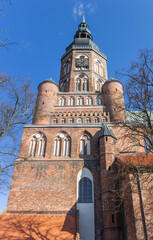 Obraz premium Tower of the Dom St. Nikolai church in Greifswald, Germany
