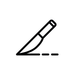 Bistur Knife line flat vector icon for mobile application, button and website design. Illustration isolated on white background. EPS 10 design, logo, app, infographic.