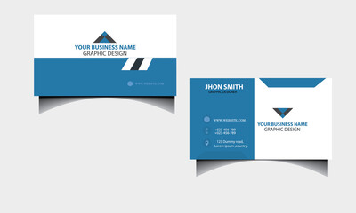 blue and white corporate business card design template.
