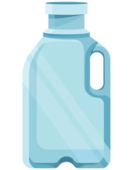 Plastic bottle of milk. Single object in cartoon style.