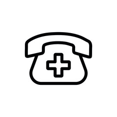 Fototapeta premium Emergency Call, Phone line flat vector icon for mobile application, button and website design. Illustration isolated on white background. EPS 10 design, logo, app, infographic.
