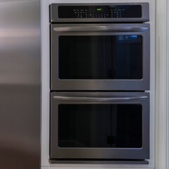 Square Large double door fridge with fitted ovens