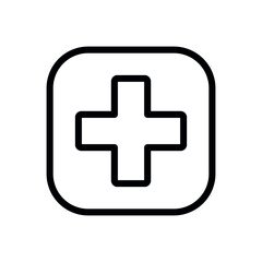 First Aid line flat vector icon for mobile application, button and website design. Illustration isolated on white background. EPS 10 design, logo, app, infographic.