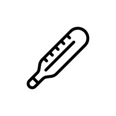 Medical thermometer line flat vector icon for mobile application, button and website design. Illustration isolated on white background. EPS 10 design, logo, app, infographic.