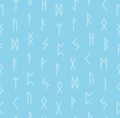 Scandinavian runes. Background. Seamless pattern. Vector.