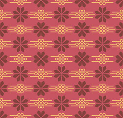 Retro vintage Chinese traditional pattern seamless background geometry cross frame line flower