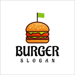 Burger Logo Design Vector, Fast Food, Restaurant And Cafe Symbol