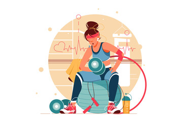Woman training in gym