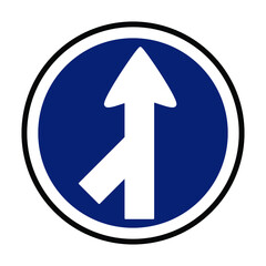 merging traffic sign, merging lane from the left, traffic sign icon