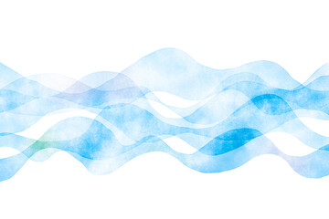 抽象的なウェーブ　水彩　背景　青