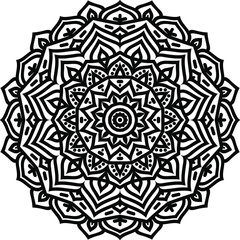 Vector mandala art or circular pattern for decoration elements, meditation poster, stress relief, henna, adult coloring book page, decoration card.
