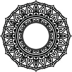 Vector mandala art or circular pattern for decoration elements, meditation poster, stress relief, henna, adult coloring book page, decoration card.
