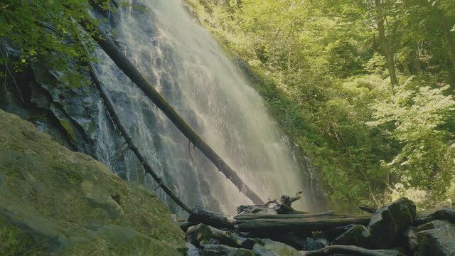 446 Closeup view Crabtree Falls, North Carolina Waterfall on Blue Ridge Parkway