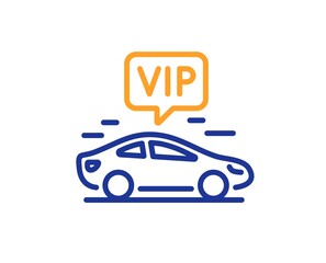 Vip transfer line icon. Very important person transport sign. Luxury taxi symbol. Colorful thin line outline concept. Linear style vip transfer icon. Editable stroke. Vector