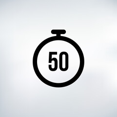 50 seconds Countdown Timer icon set. time interval icons. Stopwatch and time measurement. Stock Vector illustration isolated on white background.