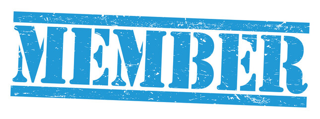 MEMBER blue grungy stamp.