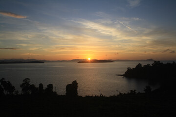 Sunset in mountains at phuket view point