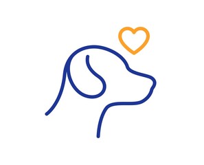 Pets care line icon. Veterinary clinic sign. Dog health symbol. Colorful thin line outline concept. Linear style pets care icon. Editable stroke. Vector