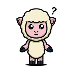 Obraz na płótnie Canvas Sheep goat cute mascot design illustration vector template