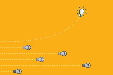 Fototapeta premium Think differently - Being different, taking risky, move for success in life -The graphic of light bulb also represents the concept of courage, enterprise, confidence, belief, fearless, daring. 