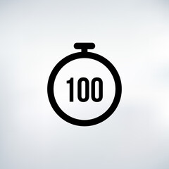 100 seconds Countdown Timer icon set. time interval icons. Stopwatch and time measurement. Stock Vector illustration isolated on white background.