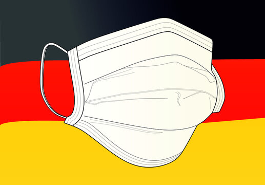 Mask and Germany flag on background